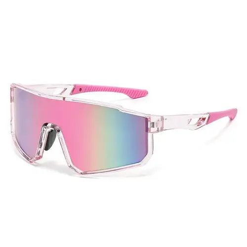 One-Piece Cycling Sunglasses for Men Women, UV400 Protection Windproof Colorful Mirrored Sports Eyewear, Lightweight Anti-Glare Glasses for MTB Road Bike Riding Driving Running Outdoor Activities,summer outifit,travel essentials