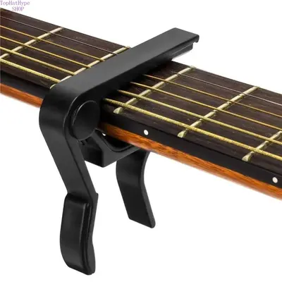 Black Guitar Capo for 6-String Acoustic/Electric Guitars, Bass, Mandolin & Ukulele