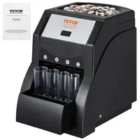 【toolupgrade】VEVOR USD Coin SorterCoin Sorter Machine for USD Coin 1￠ 5￠ 10￠ 25￠Sorts up to 230 Coins/minCoin Sorter and Wrapper Machine Holds 200 Coins Included 4 Coin TubesBlack