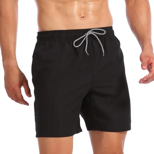 Abbreviated Shorter Men's Quick-Dry Swim Trunks with Mesh Lining, 7-Inch Beach Shorts with Pockets for Swimming Pool, Summer Vacation, Abbreviated Shorter Men's Swim Trunks