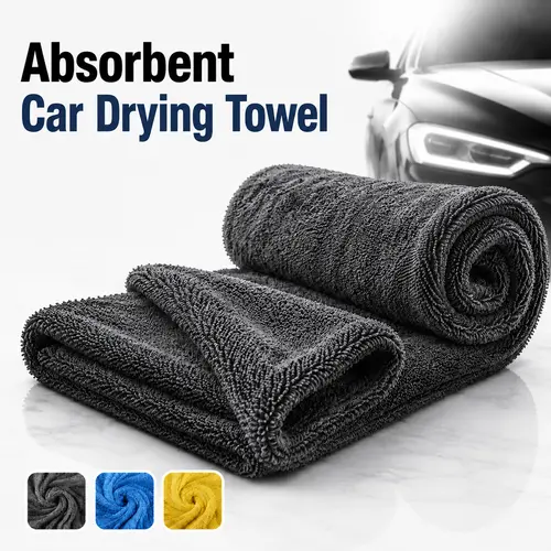 Multi-Use Jumbo-Sized Microfiber Car Cleaning Towel, Durable Absorbent Cloth for Washing & Glass Drying, Washable Automotive Accessories for Smart Minimalists,sohochic
