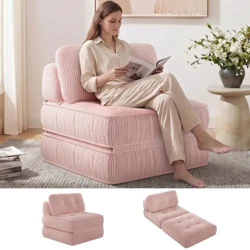 Sikaic 3 in 1 Folding Sofa Bed Lounge Chair with Pillows, Modular Multi-Functional Armchair for Living Room, Bedroom, Home Office, Boneless Couches, Easy Assembly, Home Furniture Christmas Gifts [SohoChic]
