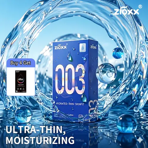 ZIOXX 003 Ultra Sensitive Ultra Thin Condoms - 10 Count, SKINFIT, Gentle, Secure Fit Without Tightness, Odorless Natural Latex, Smooth, Extra Intimate Comfort #sohochic