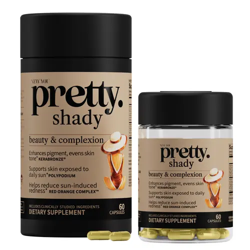 NEW YOU pretty shady - Skin Tone & Complexion Supplement – Oral Skincare for Even Skin Tone, Glow & Antioxidant Support (KeraBronze), Red Orange Complex & Vitamins A, D3, C & E