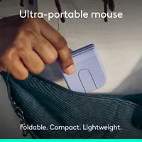 Logitech Mobi Fold, Ultra-Portable Travel Mouse, Small and Light,  Touch Scroll, Quiet Clicks, 4K DPI, Bluetooth, for Windows PC, Mac, Chromebook, Android, iPad