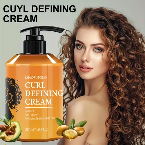 280ml Curl Defining Gel Cream - Daily Haircare Moisturizer for Wavy-Curly Hair, Lightweight Leave-In Styling Product to Smooth Frizz, Hydrate Dry Hair, Reduce Static, Add Soft Bounce