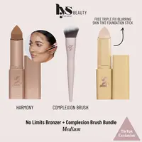 LYS Beauty Bronzing Stick & Dual-Ended Contour Stick Bronzers Bundle with Complexion Brush, Buildable Color Makeup Beauty Products