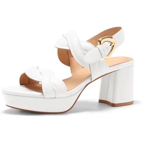 Coutgo Women's Chunky Heel Cork Platform Sandals with an Open Toe and Ankle Strap, Summer Beach Heels for Women, Women Sandals,back to school,back to school haul,sohochic