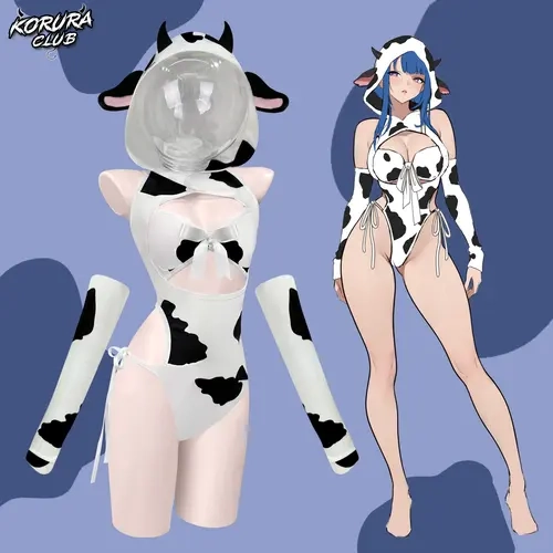 Koruraclub Women's Lady Cosplay Cow Costume Clothes, KO134,sohochic