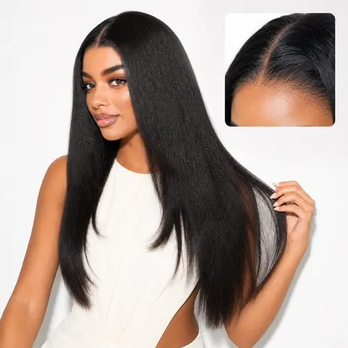 LUVME Light Kinky Body Wave/Straight Glueless Wig 7x6 Closure All-Day Comfort Pre-Plucked Pre-Bleached Pre-Cut HD Lace Salon Natural Blowout #SohoChic