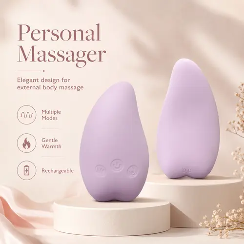 Handheld Body Massager with Warming & Adjustable Vibrations for Tension Relief - Ergonomic, Skin-Friendly Personal Care Tool for Relaxation, Adjustable Relaxing, Compact, Portable, Beauty, Portable Massagers, Massage Devices, Massagers For Body