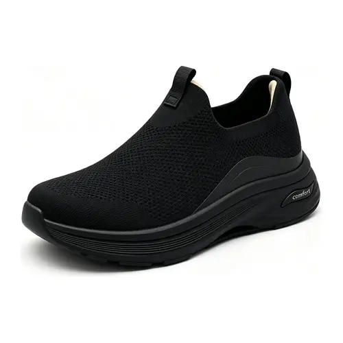 Men's Minimalist Casual Trainers - Slip On Style, Hollowed Out Mesh Knit, All Seasons Mesh Breathable Lightweight Cushioned Athletic Walking Footwear, Mesh Breathable Casual Trainers,sohochic