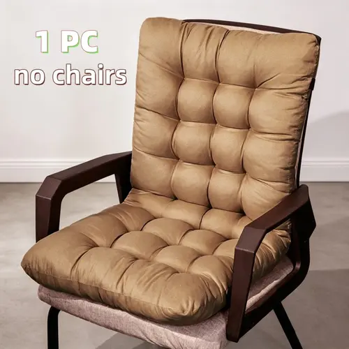 1-Piece Thickened Polyester Chair Cushion, Comfortable & Soft, Washable, Full Back Support, Ideal for Garden Furniture, Perfect Gift
