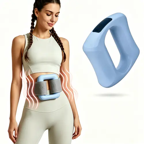 Portable Handheld Vibration Massager with Belt, Rechargeable Muscle Relaxation Device for Body, Waist, Legs