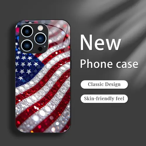 Patriotic American Flag Phone Case Compatible with iPhone 18 17 16 15 14 13 12 11 & Samsung Galaxy S26 S25 S24 S23 S22, 4th of July Slim Protective Cover ---975