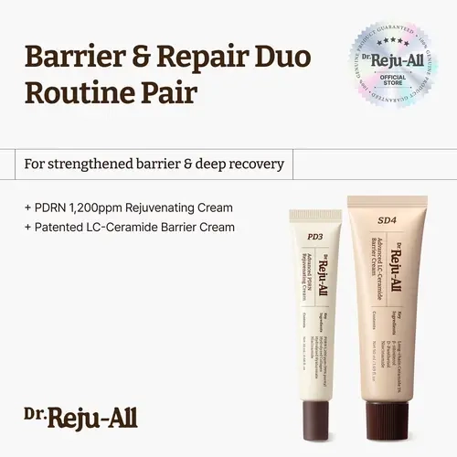 [Official] Dr.Reju-All Barrier & Repair Duo - Advanced PDRN Rejuvenating Solution + 1% Patented Long-Chain Ceramides LC Formula, Daily Barrier Intensive Cream for Sensitive Skin, Hydrates, Smooth Skin Routine Support
