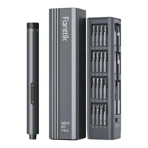 Fanttik E1 MAX 3.7V Mini Power Screwdriver, 50-in-1 Magnetic Bits, 5/32''Hex Magnetic Storage Set - USB Rechargeable Cordless Tool with Batteries for Phone, Laptop, Tablet, Cool Gadgets for Adults (Father's Day Gifts),toolupgrade