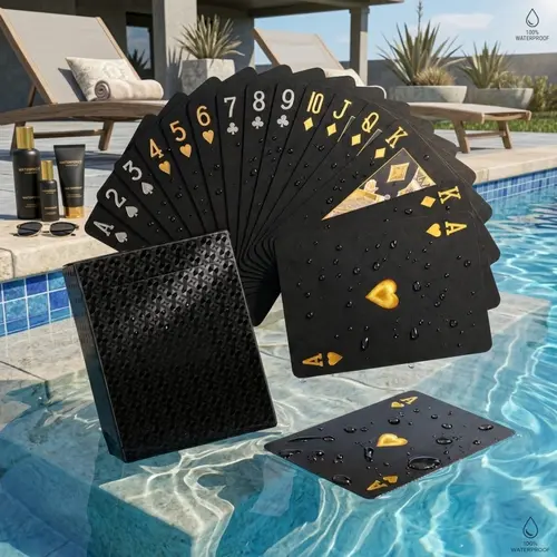 Waterproof Diamond Textured Foil PET Playing Cards - Card Game Sets, Flawless Smooth Shuffle Finish, Gold Diamond 1pc, High Contrast, Unisex, All Seasons, Bar Nights, Premium Sleek Home & Festive Party Supplies, Unique Gifts for Boyfriends,sohochic