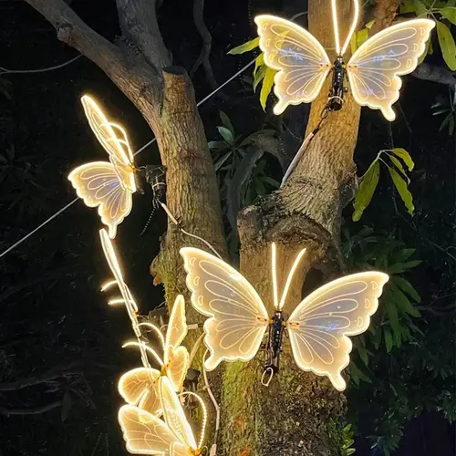 LED Luminous Dynamic Butterfly Light - 12V Safe Voltage, Lifelike Wing Flap, Stall-Protect Motor, Automatic Swaying, Waterproof Outdoor Landscape Light for Scenic Night Tours,sohochic