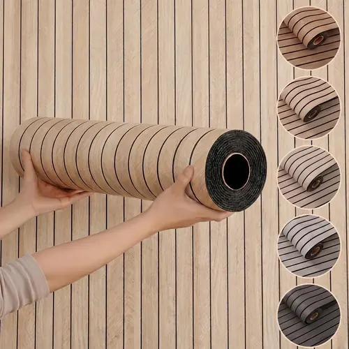 Vintage 3D Wood Grain Self-Adhesive Vinyl Wallpaper Roll - Extra Thick, Removable, Washable, Waterproof, Moisture-Proof, 15.7x118.1in Home Improvement Building Supply for Accent Wall, Living Room Decor, Bedroom Decor,sohochic