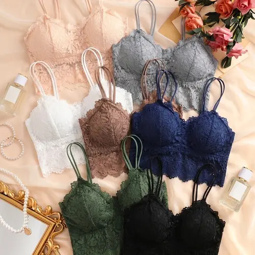 Hicloth 7-Pack Women’s Lace Bralette Set – Wireless, Comfy & Trendy | Everyday Wear Lingerie, Runs Small, Size Up 1 for Fuller Bust