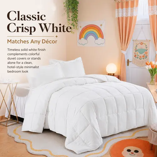Cosybay Quilted Wrinkle Resistant Down Alternative Duvet Insert Set, Twin Size (1 Comforter + 1 Pillowcase, 88x68in) - All Season Hotel Style Adding Filling Bedding with 8 Tabs, Bedroom Decor Gift for Adults, #halloweenfinds #tiktokshopbacktoschool,sohoch