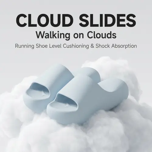 Women's Open Back Platform Cloud Slides - Soft Foam Pillow House Slippers with Shock Absorption, Anti-Slip Waterproof Design for Indoor/Outdoor Use, Lightweight Squishy Footwear for Cozy Feet, Cute,sohochic