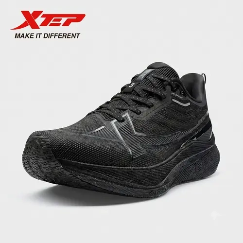 XTEP 2000km 3.0 Men's Running Shoes in Black Colorway, Breathable Training Sneakers with ACE Midsole Comfort for Jogging & Marathon
