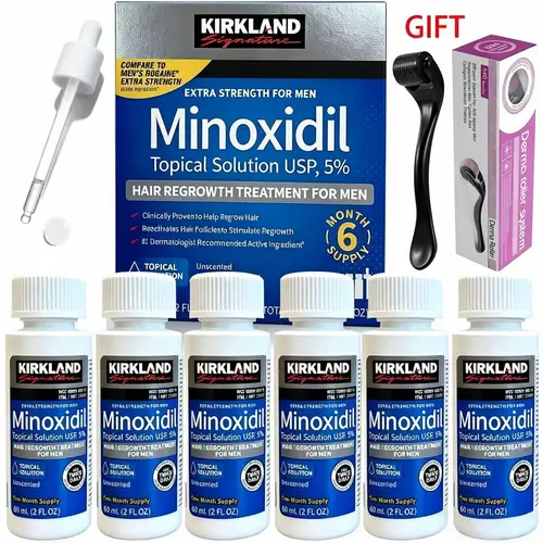 Kirkland 5% Minoxidil Solution Men & Women, Anti-Thinning & Baldness Hair Growth Serum, 3 Months Usage, Strengthen Root, Improve Hair Fullness, Dermatology Tested