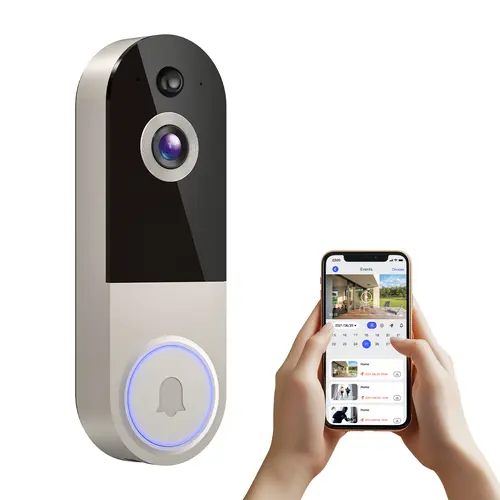 Wireless 1080p Video Doorbell Camera, AI Human Detection, Live View, 2-Way Audio,  Night Vision, 2.4G Wi-Fi, Cloud Storage, Indoor/Outdoor Surveillance Cam