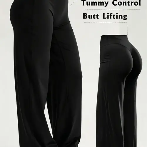 High-Waisted Flowy Wide-Leg Yoga Pants for Women, Tummy Control and Butt Lift, Ideal for Yoga, Fitness, Daily Commute, Streetwear