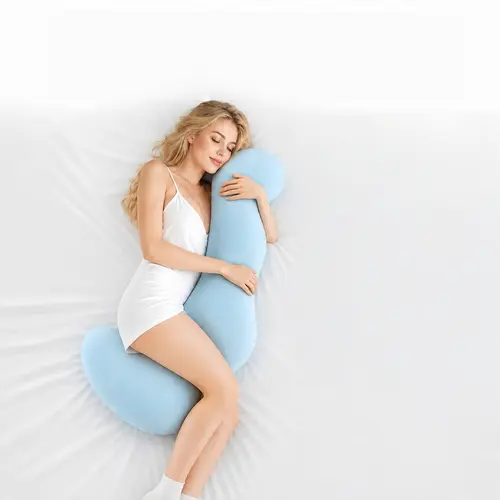 【summerwins】Upgraded Extra-Long BodyAlign Full Body Ergonomic Cooling Pillow, Support Back, Belly, Hips & Legs, Maternity Side Sleeper Pillow for Body Pain Relief
