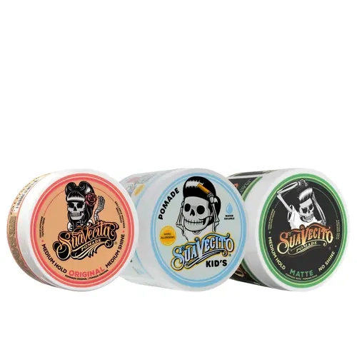 Family Hair Styling Trio | Men's Matte Pomade + Women's Pomade + Kids Pomade | Water-Based, Non-Greasy, All-Day Hold