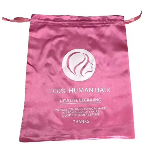 Wig Storage Bags with Satin Drawstring Silk Bag for Packaging Wigs Extension Bundle Hair Extensions Storage Sacks for Home, Salon, Travel Travel Bag with Drawstring