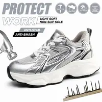 Women's Steel Toe Safety Sneakers, Sporty Lightweight & Breathable Work Shoes, Puncture-Proof with Non-Slip Sole for Standing All Day, Sporty Work & Safety Footwear, Walking Shoes, Closed, Worker, Non Slip Shoes For Work