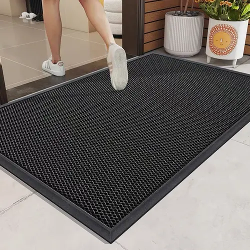High-End Nylon Mesh Doormat For The Entrance, Outdoor Dust-Removing Carpet, Rubber Anti-Slip Bottom Design, Washable And Easy To Maintain. Suitable For Villas, Homestays, Shops, Living Rooms, Bedrooms, Indoor And Outdoor Muddy Areas, Home Decoration.