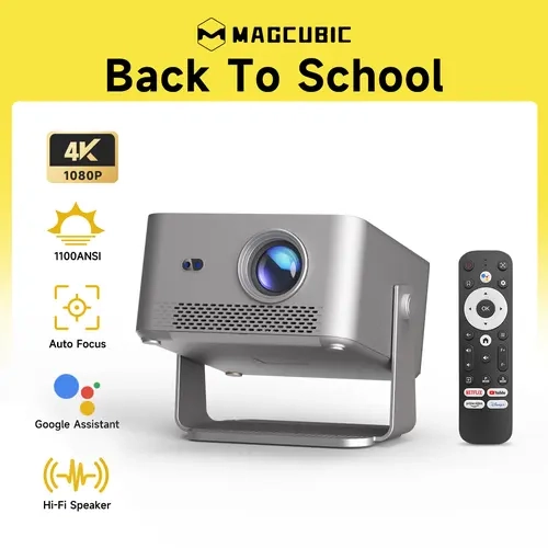 [Google TV stick Bundled] Magcubic HY450GT 1100ANSI Projector with Officially Certificated Google TV Auto Focus 4K Decoding Google Voice Assistant Built-in 15W HFl speaker Native 1080P HDR10 WIFI5+BT5.0 Smart Home Cinema #SohoChic