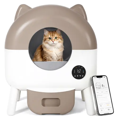 Warcat LED Automatic Litter Box - Universal Size, App Control with App Visit Logs, Auto-Stop Safe, 10-Day Large Bin Reduces Litter Changes, Self-Cleaning for Multiple Cats, Cat Litterbox,sohochic