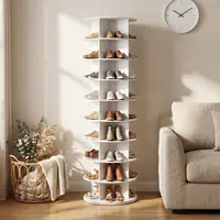Sweetcrispy S 360 Rotatable Shoe Rack Organizer - Circular Tower Organizer Shelf Storage, Lazy Susan Spinning Display, Vertical Closet Solution for Shoes & Handbags, Storage Organization, Circular Tower Keeps Layout Sleek