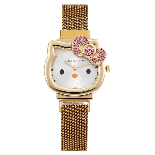Sanrio Kawaii Hello Kitty Watch by Sanrio I Adorable Character Dialwith Bow, Adjustable Strap, Perfect Cute Gift for Girls & Fans