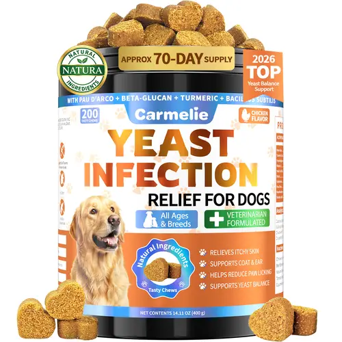 #backtoschool #sohochicCarmelie Yeast Infection Treatment for Dogs, 200 Chews Yeast Balance Healthy Itch Relief, Ear & Paw Odor Care, Allergy Supports, Helps Relieve Yeast Overgrowth,  Chinken Flavor, Safe for All Ages Dogs