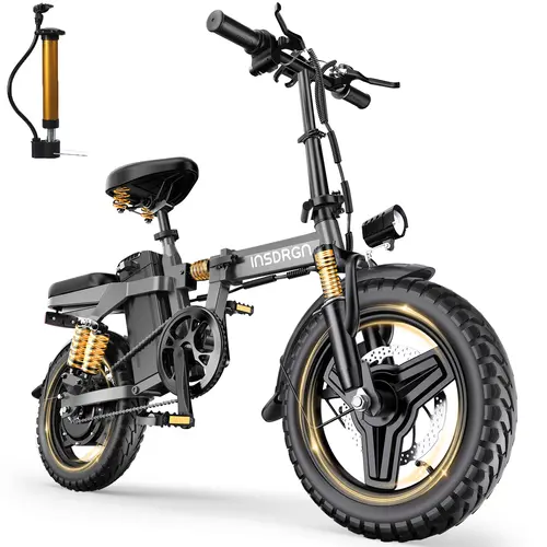 14 Inch Foldable Commuter E-Bike, 1500W Peak Motor, 20 MPH Max Speed, Removable 48V 16Ah Lithium Battery, 35 to 62 Miles Driving Range, 80 Nm Torque, Front & Rear Dual Disc Brakes, UL2849 Safety Certified, Suitable for Adults & Teens