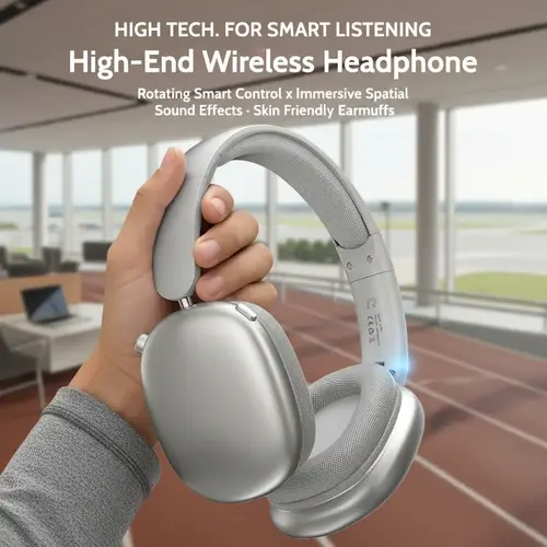 Foldable Wireless Bluetooth Headphones, 300mAh Battery, 3.5mm A/V Cable Compatible, Memory Feature, Portable Wearable, Universal Compatible with Laptops, PC, Mobile Phones, Ideal for Travel, Sports for Travel, Work from Home, Sports, back to school
