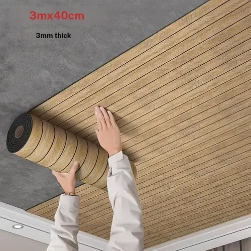 3m x 40cm x 3mm Thick, 3D Wood Grain Self-Adhesive Decorative Wallpaper Roll - Waterproof, Easy DIY Wall Panels for Contemporary Modern Living Rooms, Accent Walls, Office Space (Boosts Natural Beauty),sohochic