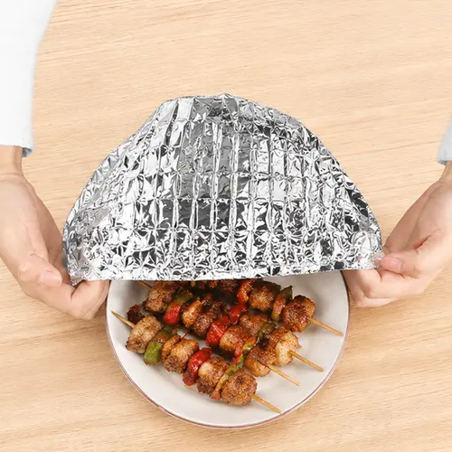 Practical Aluminum Foil Heat-Retaining Covers - High-Quality Disposable Kitchen Cookware with Insulation, Fits Many Dishes, Fresh Food Hold, Warm Food Longer for Home Dining Table Everyday Use