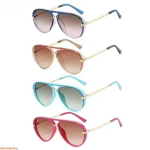 Unisex 4-Pack Retro Aviator Sunglasses - Classic Metal Frame, Multi-Color Gradient Lenses, Lightweight Sun Protective Eyewear for Driving, Outdoor Travel, Comfy Wearing, Retro Vibes, Versatile All-Match Fashion Accessories