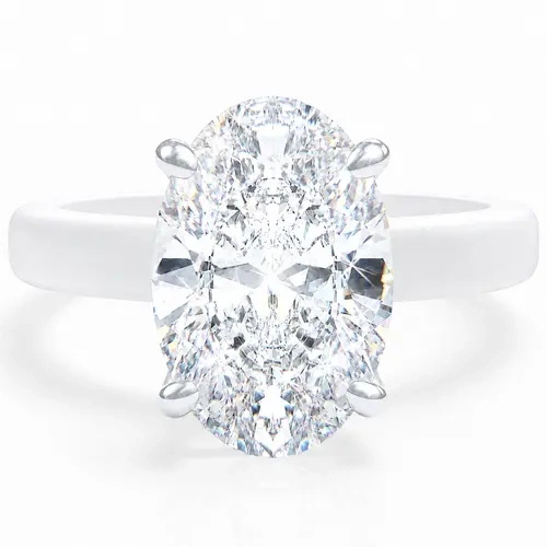 Rinfit Women's 2 mm Thin Soft Silicone Lightweight Flex Band Ring - Patented Design, Elegant Everyday Daily Oval Cut CZ Costume Jewelry Ring for Women