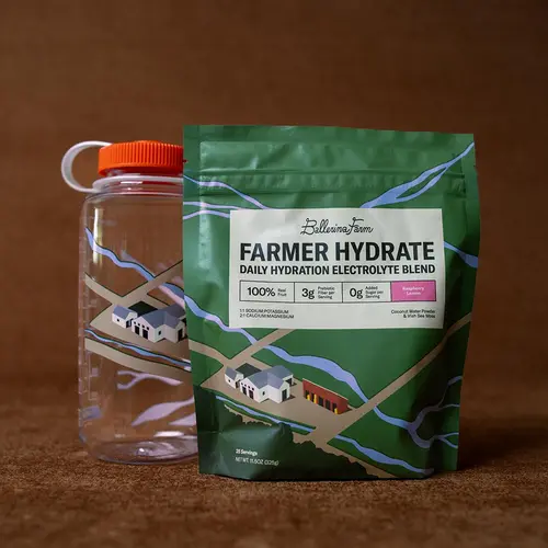 Farmer Hydrate Powder Bag + Water Bottle