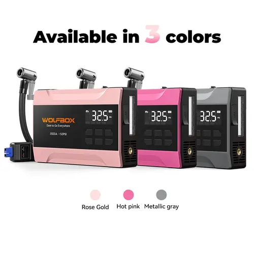 WOLFBOX MegaVolt 10Air 12000mAh 12V Car Battery Jump Starter - 37Wh Booster (Up to 5L Gas Engines), 150PSI Rapid-Inflate Air Compressor, Compact Travel Size Outdoors Car Accessories with Jumper Cables, LED Light, 24-Month Warranty, Accessories For Car,too