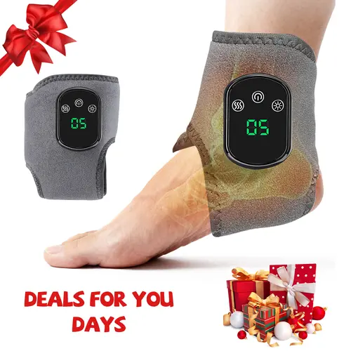 2-Pack Adjustable Relaxing Wireless Foot & Ankle Massage Devices, 2-in-1 Warming Wrap with 3 Modes, 4 Heat Levels, USB Port, Portable for Home & Travel, for Adults,sohochic
